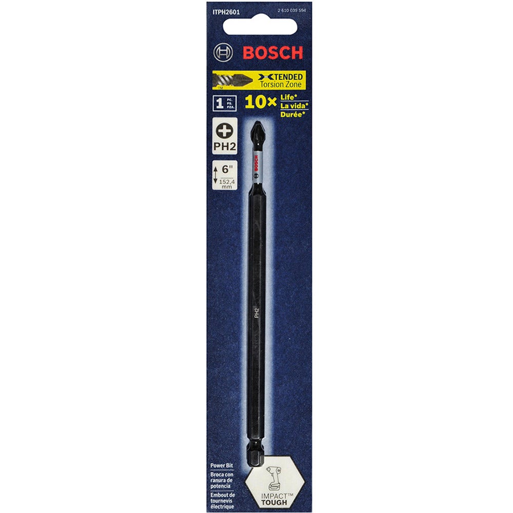 Pontas de chave de impacto Phillips BOSCH PH2 x 150 mm – RESISTENTES A IMPACTOS