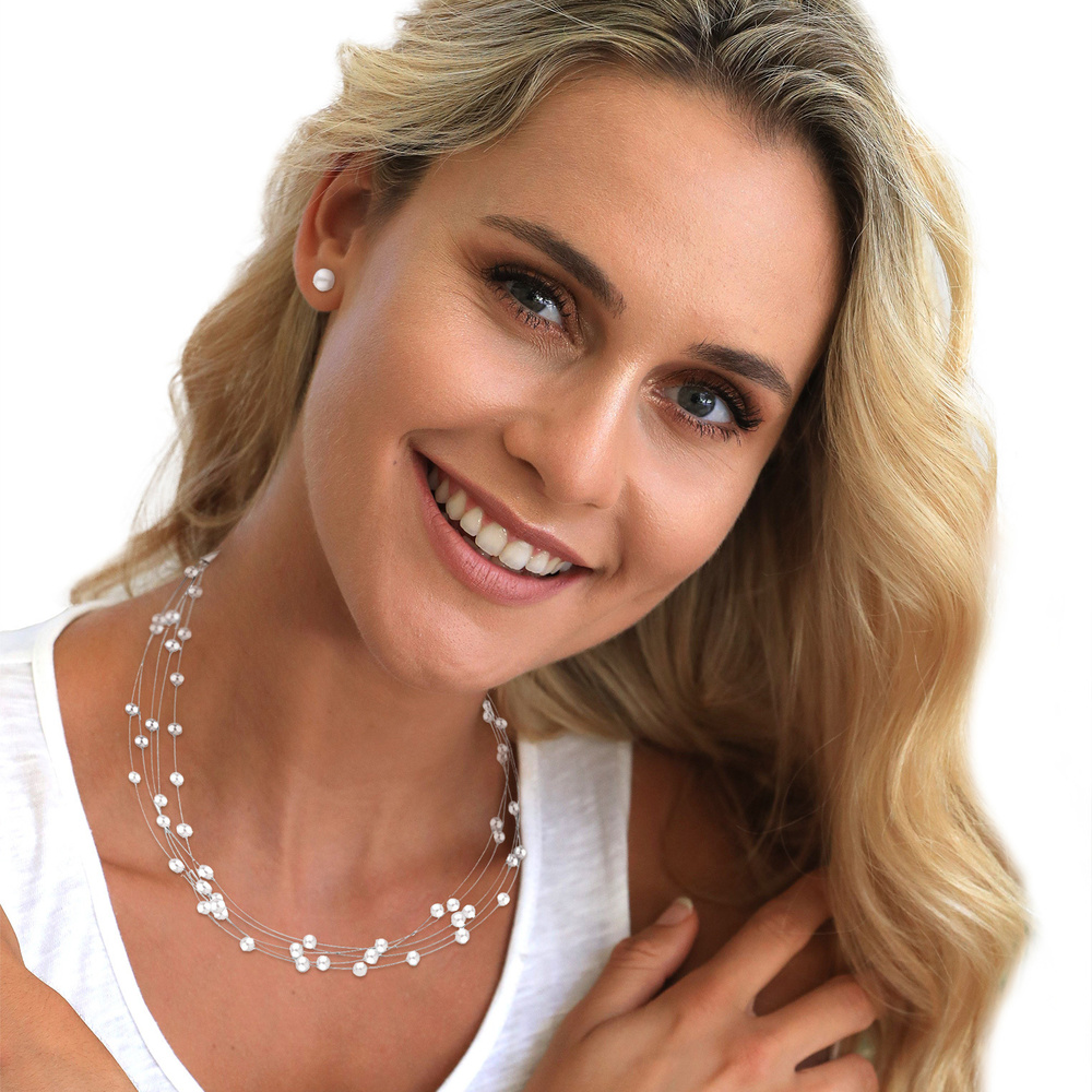 Elli Elli Ensemble de Bijoux 925 Sterling Silber Süwasserzuchtperle Bijoux