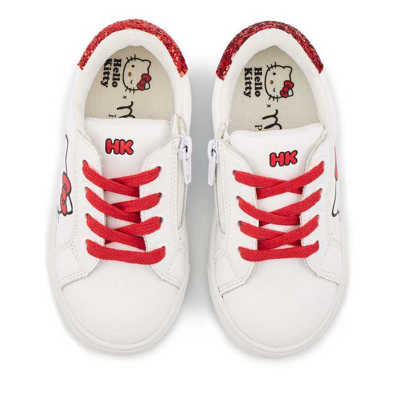 Baskets en cuir Mini Simone hello kitty glitter rouge