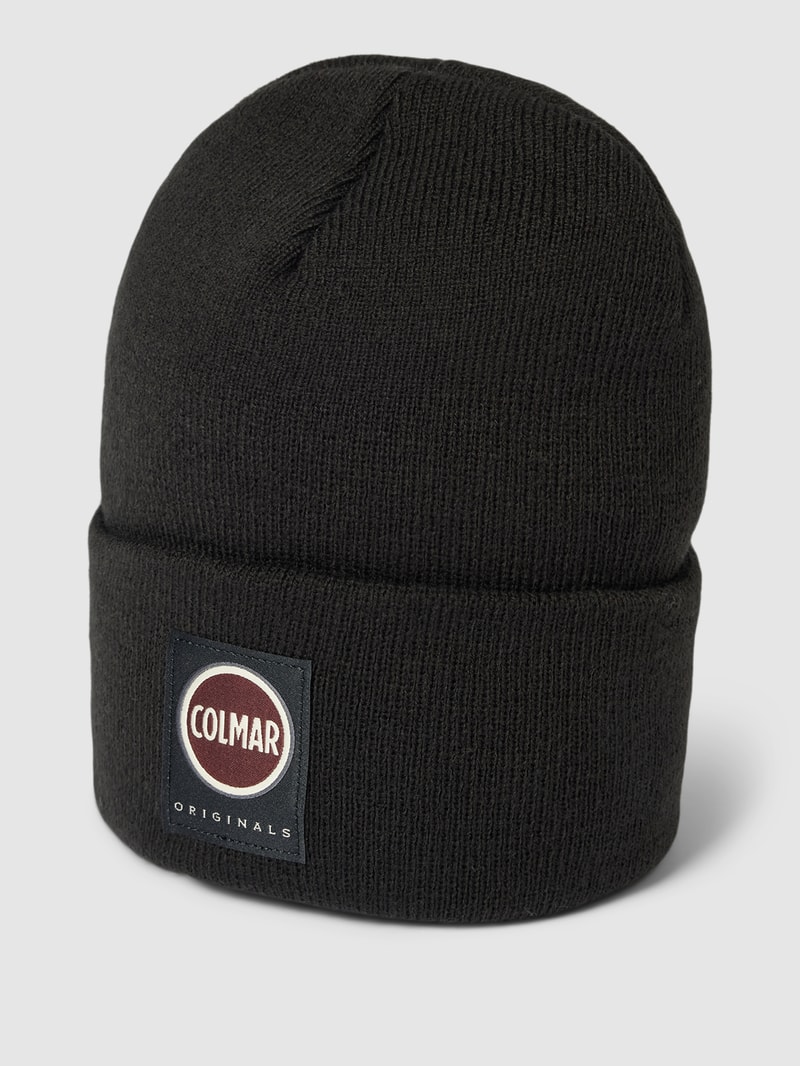 Mütze mit Label-Patch in schwarz