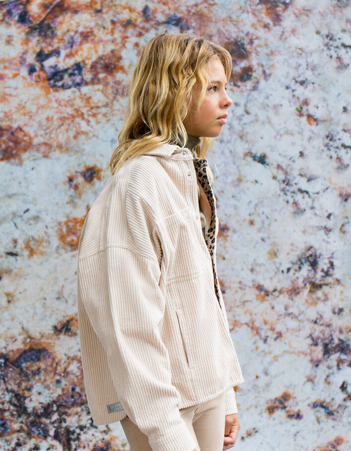 Veste beige velours côtelé fille