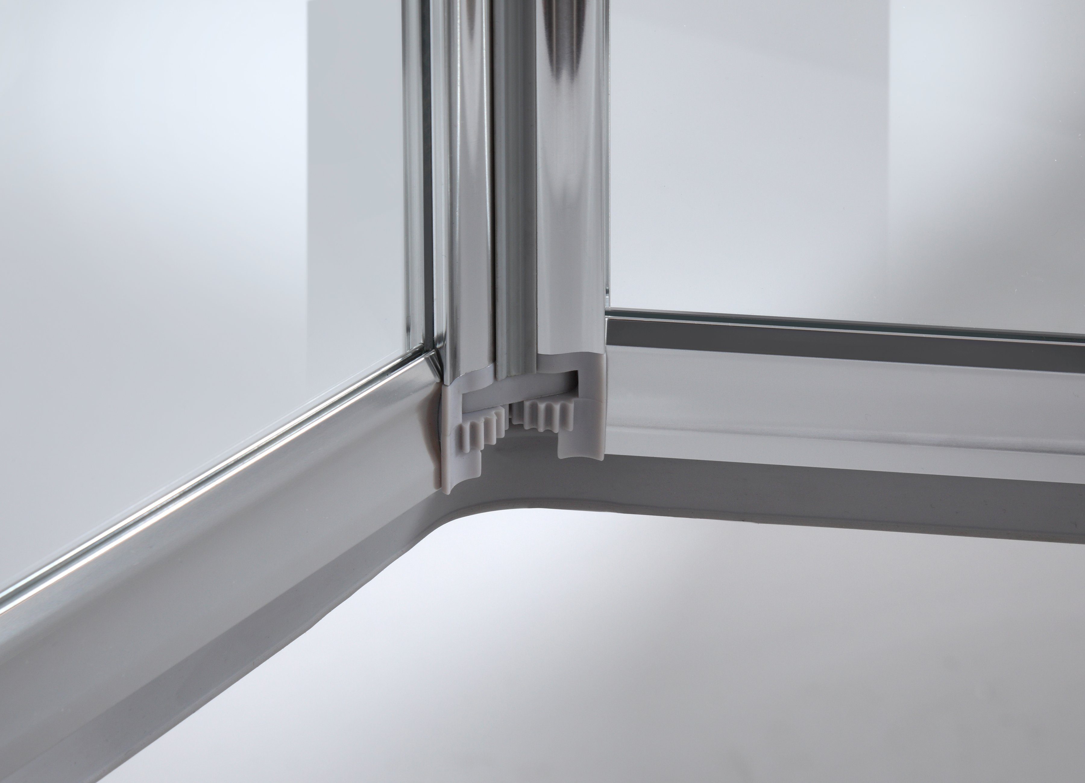 welltime Badewannenaufsatz Summer 3-teilig + feste Seitewand, Einscheibensicherheitsglas, (4 tlg), Deckenhöhe bis 240cm geeignet, Glaswand bestehend aus vier Elementen