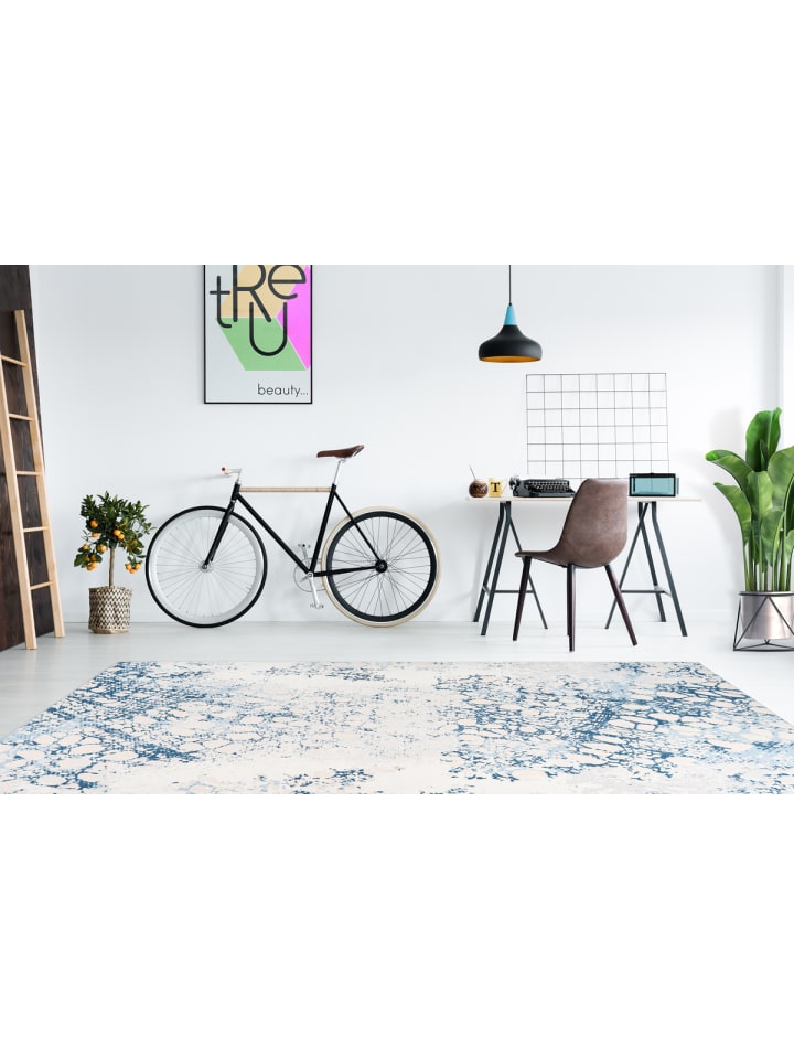 Arte Espina Teppich Rhodie in Creme / Blau günstig kaufen