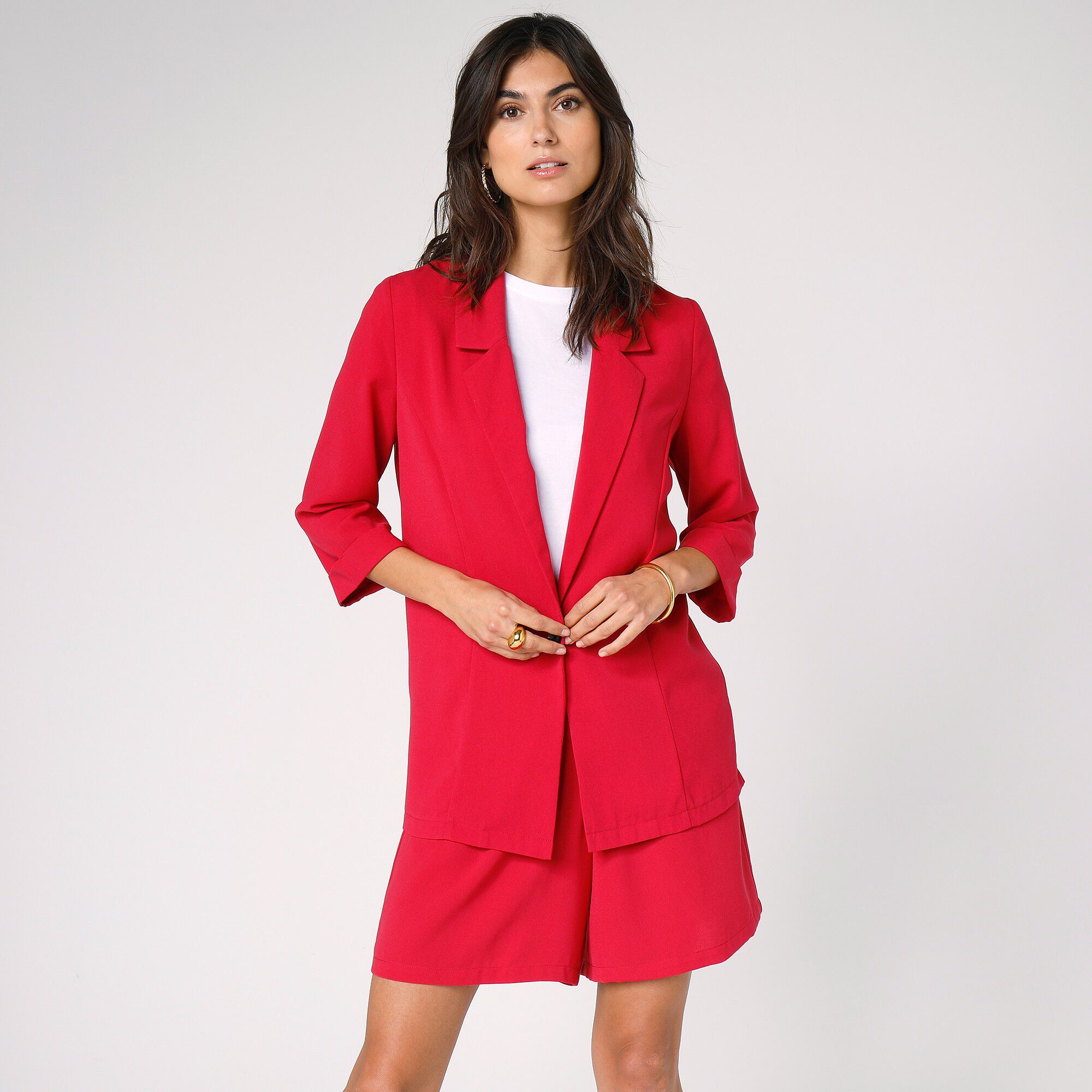 Veste blazer fluide manches 3/4