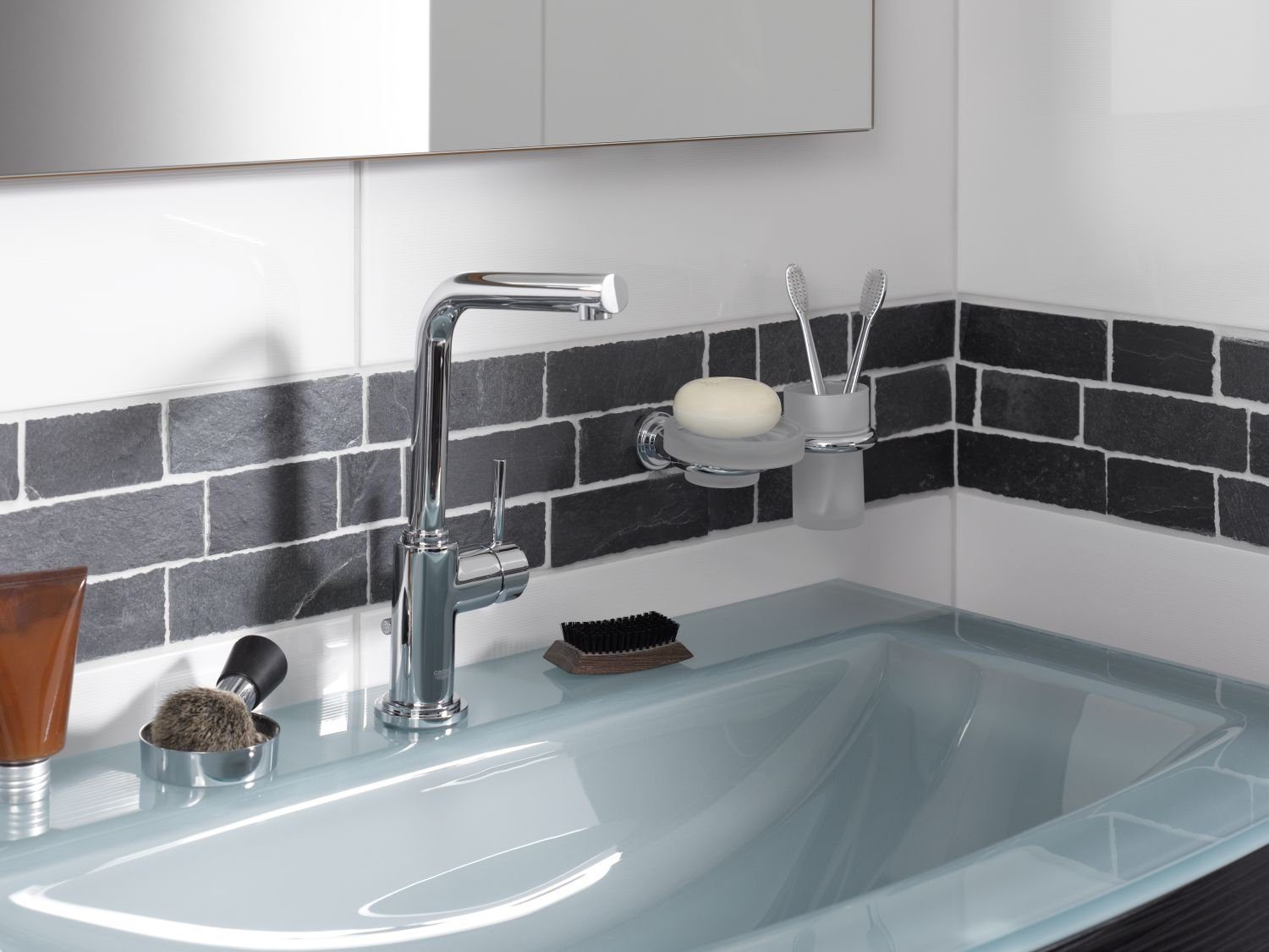 Mosani Mosaikfliesen Schiefer Mosaik Fliese Naturstein Brick anthrazit Black Jack Küche