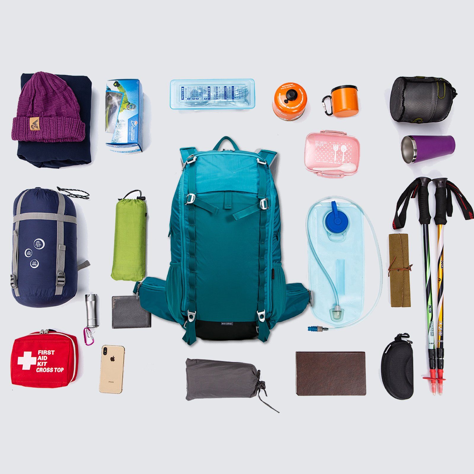 TAN.TOMI Wanderrucksack 40L Großer Wanderrucksack, Wasserdicht Multifunktionaler Daypack