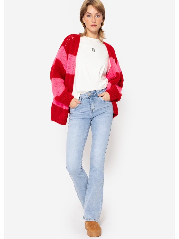 SASSYCLASSY Oversize Cardigan in Rot, Pink günstig kaufen