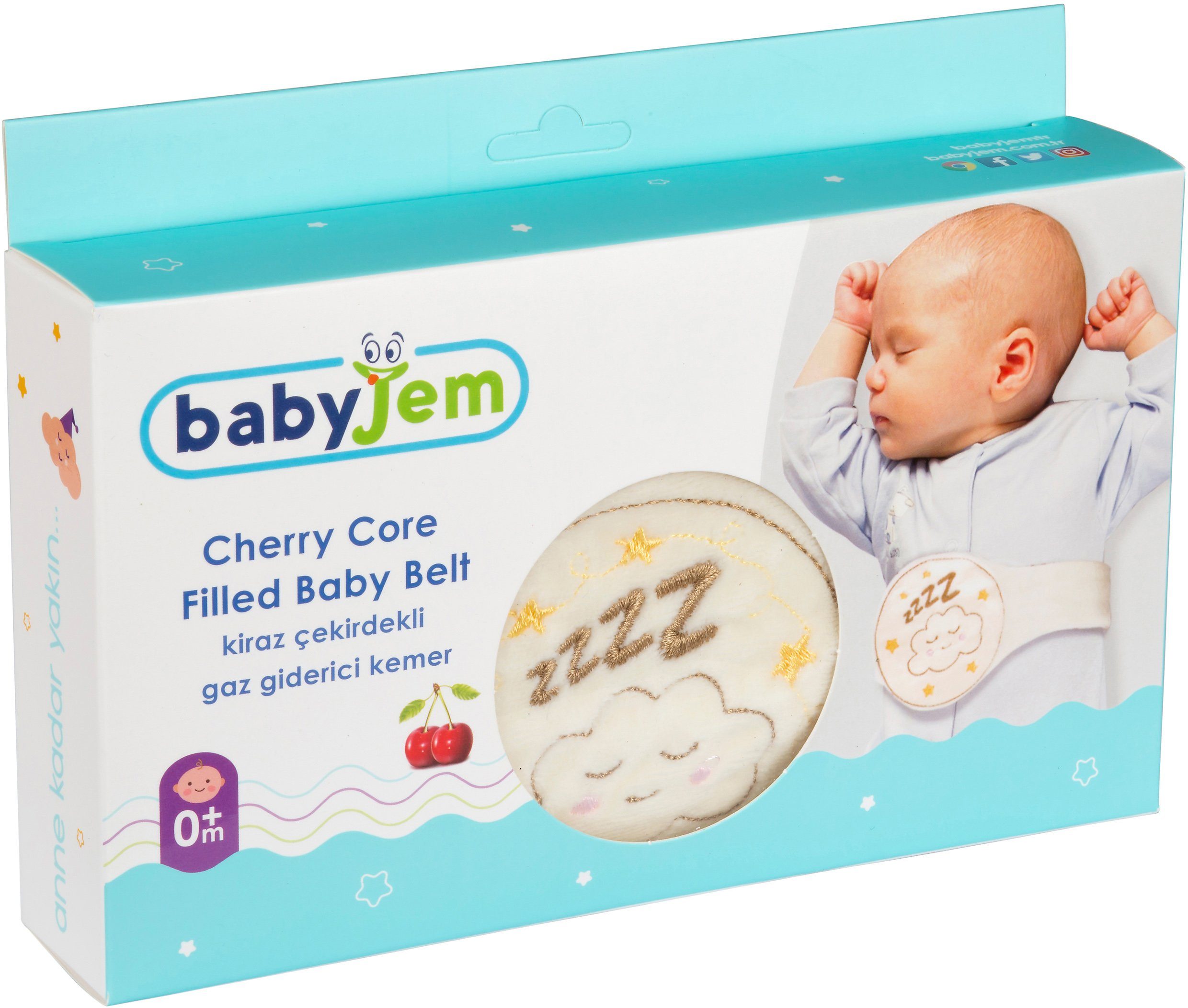 Babyjem Wärmekissen Kirschkerngürtel, weiß, Made in Europe