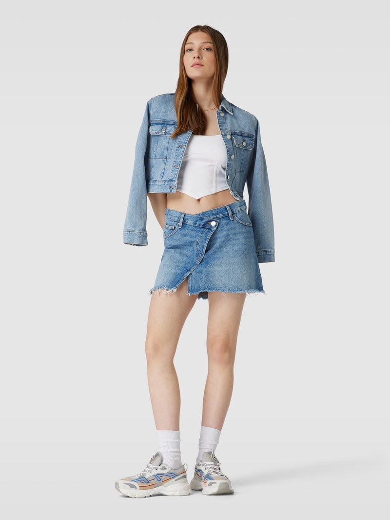 Jeansrock mit ausgefranstem Saum Modell 'WRAP' in jeans