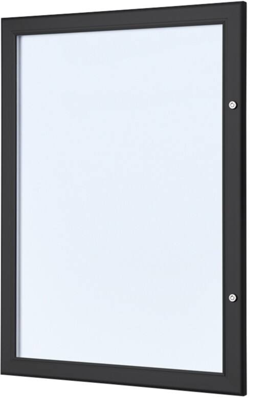 SHOWDOWN Menütafel Magnetisch A4 Wandmontage mit Schrauben Abschließbar 50,5 B x 67,9 H cm Schwarz