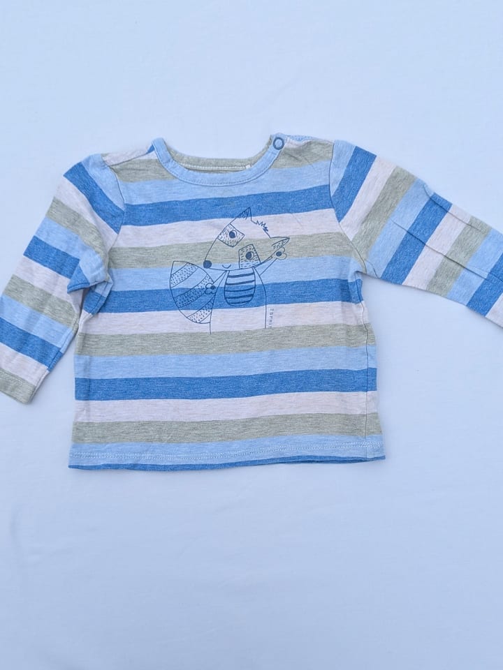 ESPRIT Longsleeve in Blau/ Grün/ Weiß günstig kaufen 68