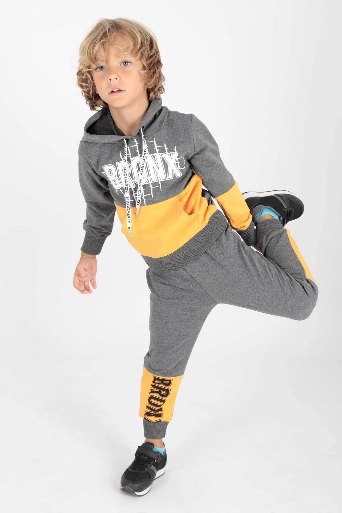 AHENGİM  Bedrucktes Bronx-Trainingsanzug-Set für Jungen Ak2235