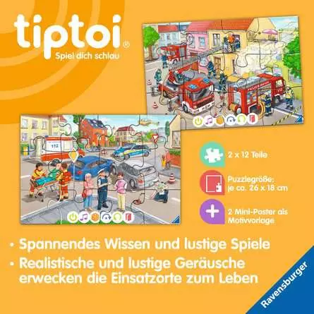 Kinderpuzzle ab 3 Jahren - tiptoi® Puzzle für kleine Entdecker: Rettungseinsatz - 12 Teile