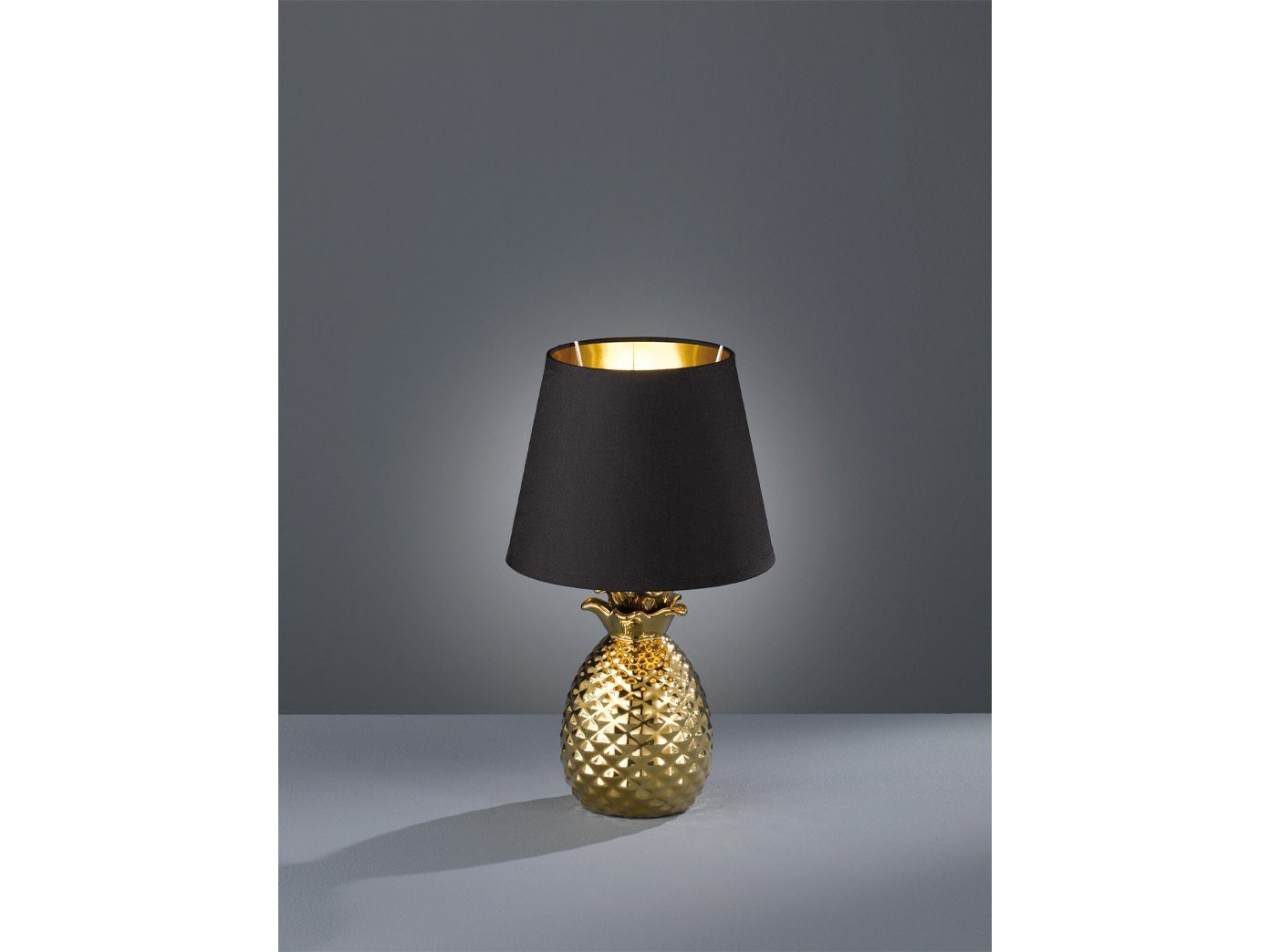 meineWunschleuchte LED Tischleuchte, LED wechselbar, Warmweiß, besondere ausgefallene Designer-lampe Fensterbank Schwarz Gold, H 35cm