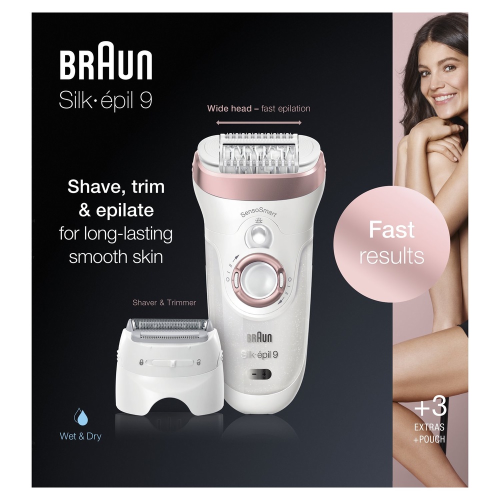 braun Braun Silk-épil 9 9-720 Épilateur Électrique Femme Pour Épilation Longue Durée Epilateur Electrique