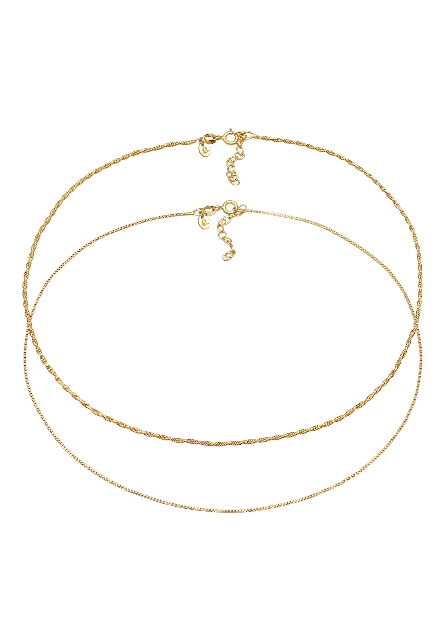 Set di choker solitario da donna Elli PREMIUM con pietra preziosa labradorite in argento sterling 925 placcato oro