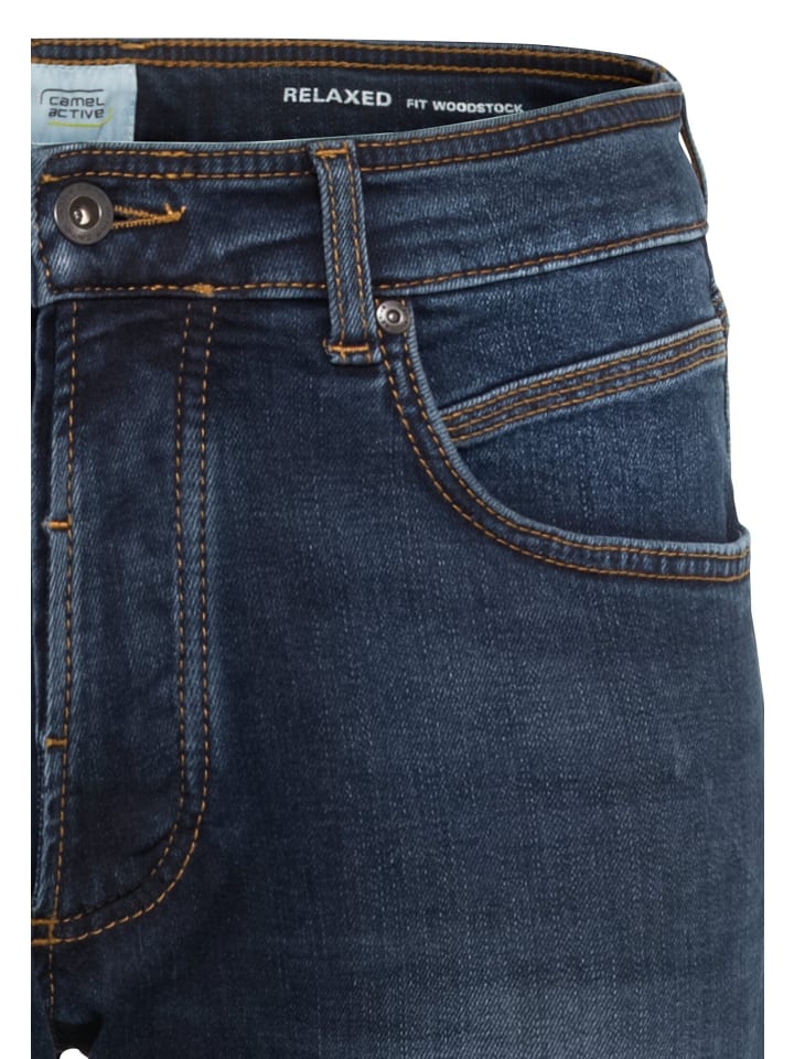 Camel Active Relaxed Fit 5-Pocket Jeans in Blau günstig kaufen
