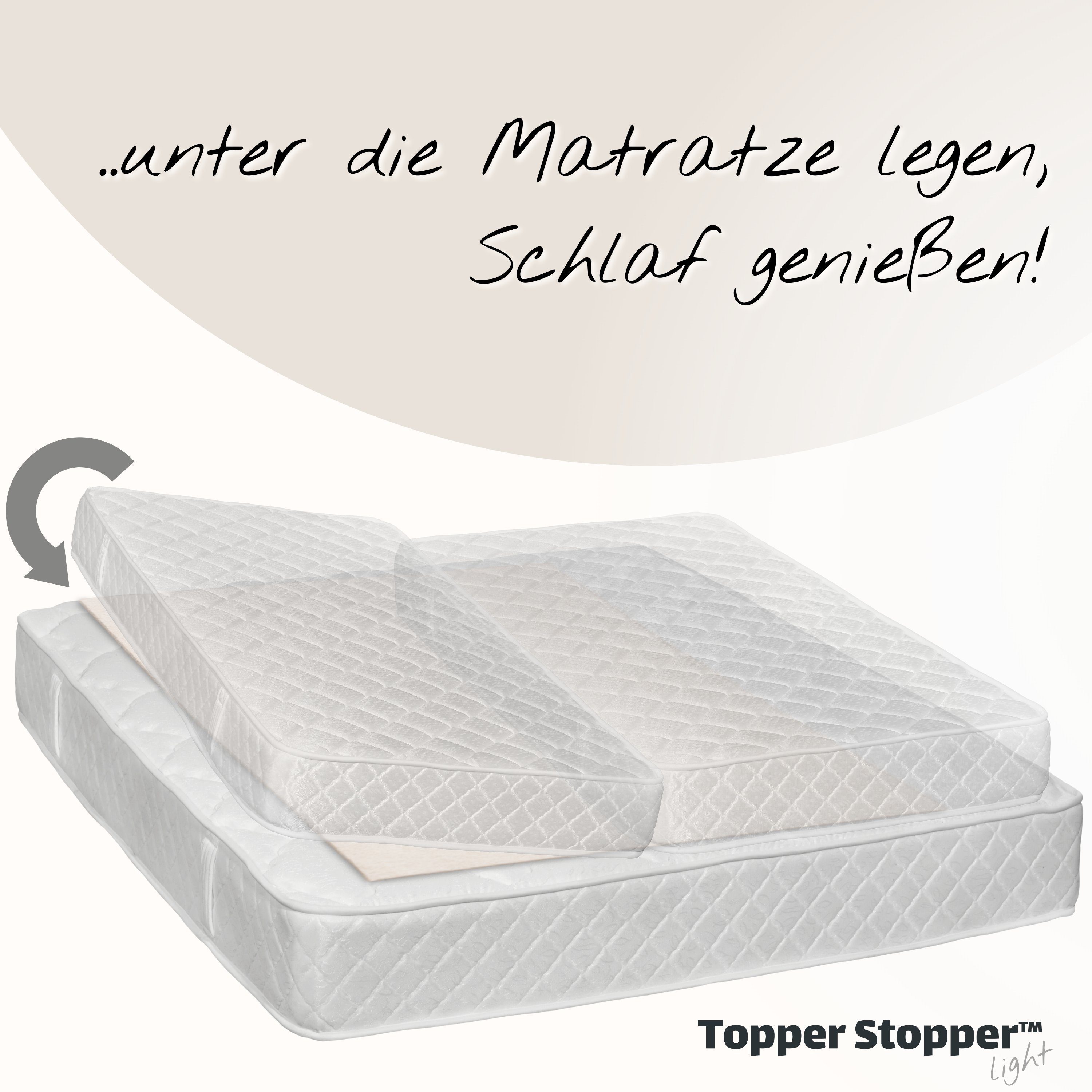 Matratzenschoner Topper Stopper Light - Antirutschmatte für Boxspringbett Topper Stopper