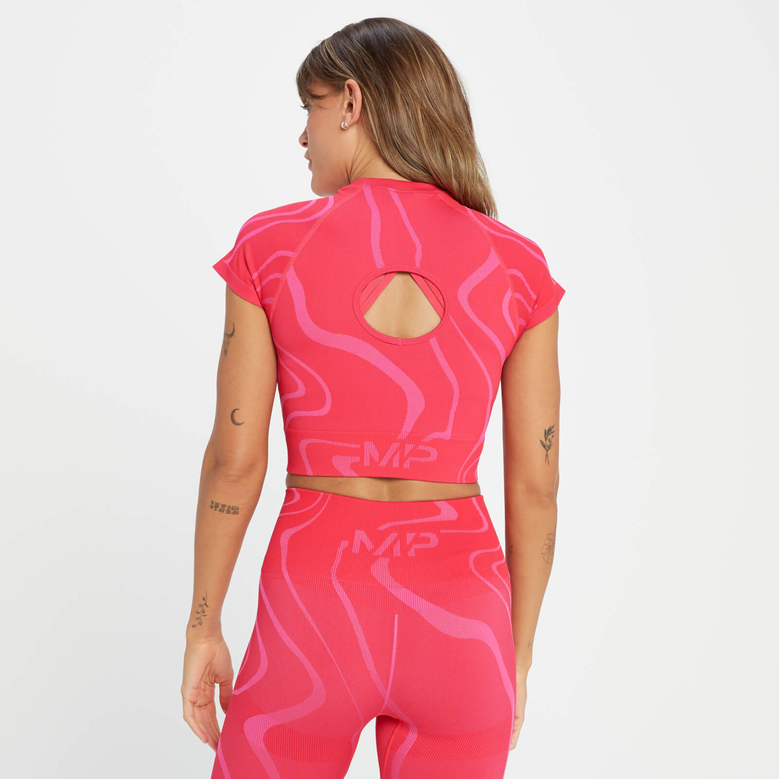 Crop top sans coutures MP Tempo Wave pour femmes – Rouge