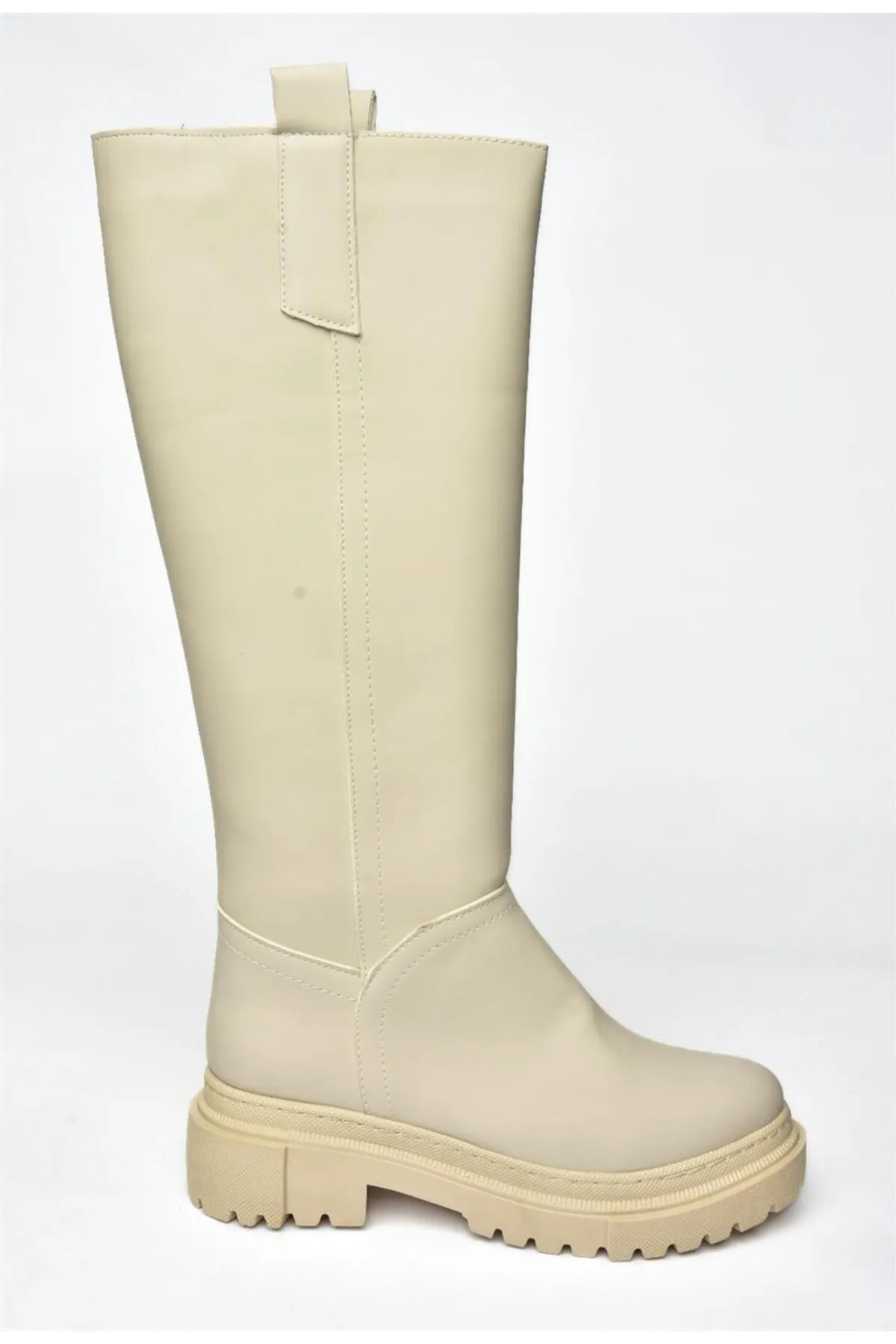 Fox Shoes  R973201109 Beige Damenstiefel mit dicken Sohlen