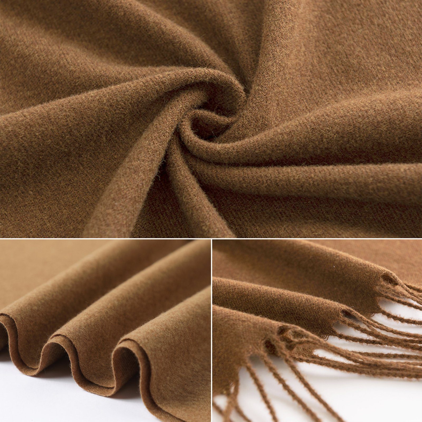 CALIYO Halstuch Damen Winterschal warmer und weicher Schal, Quasten Weiche Großer Deckenschal Mehrweg(XXL 200 x 65 CM)