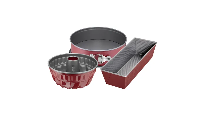 KAISER Backformen Set Classic Plus 3-tlg. Grau, Rot