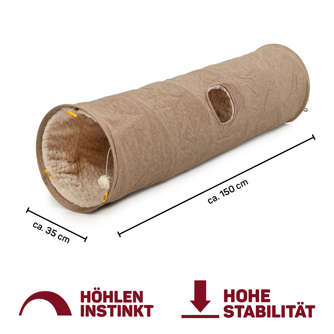 Canadian Cat Company Katzentunnel Canadian Cat Company Katzentunnel XXL mit Kuschelfell beige