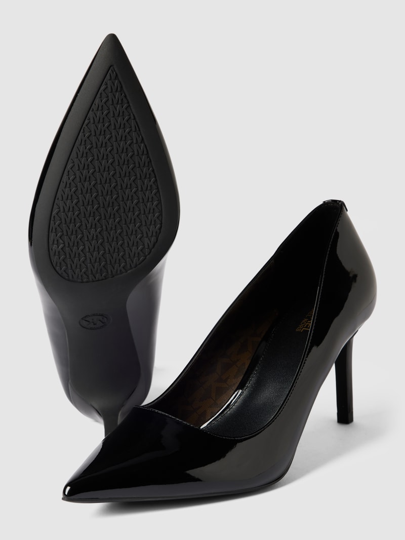 High Heels mit Label-Details Modell 'ALINA' in schwarz