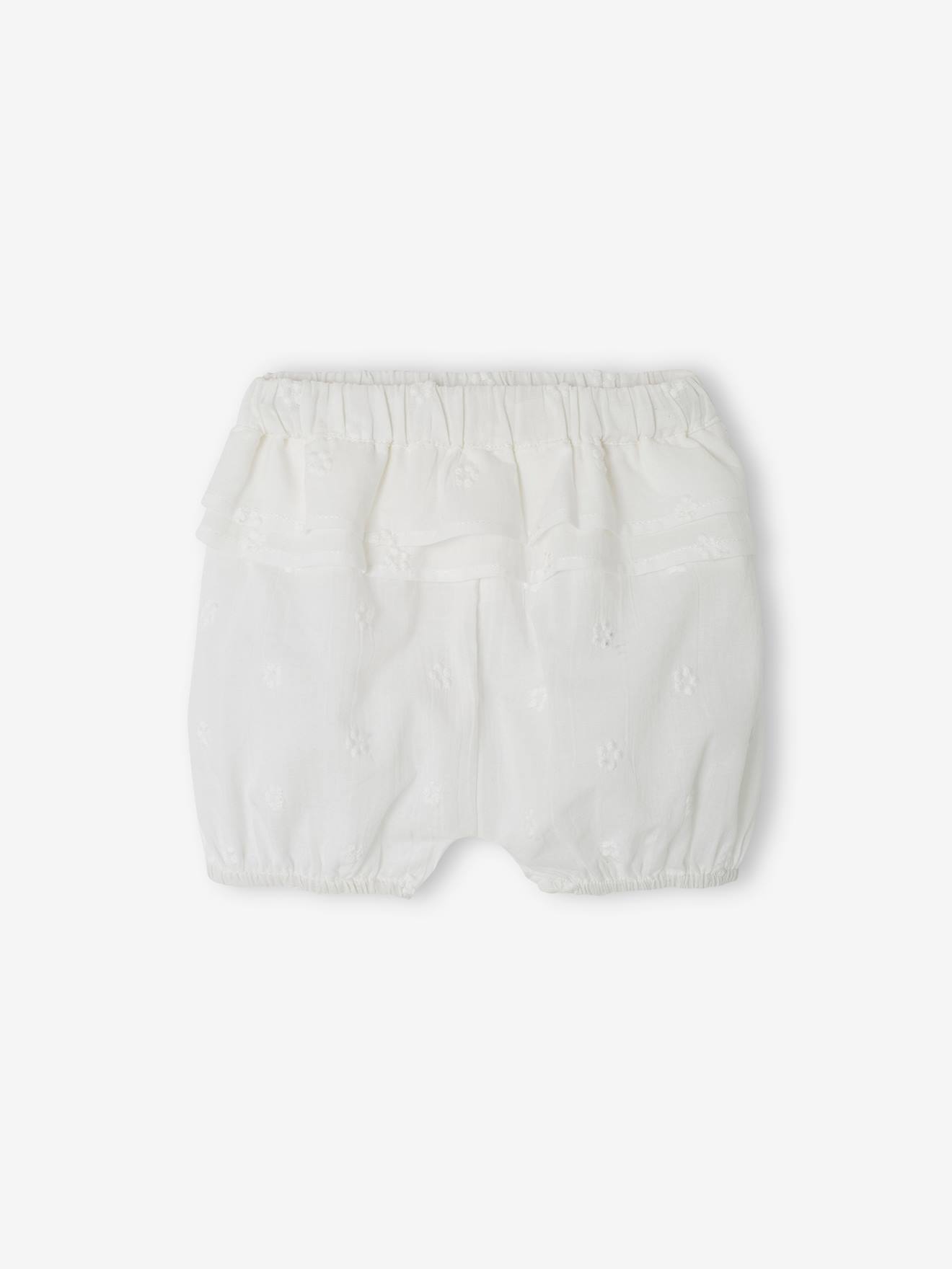 Vertbaudet Festliches Baby-Set: Kleid, Spielhose & Mütze - weiß