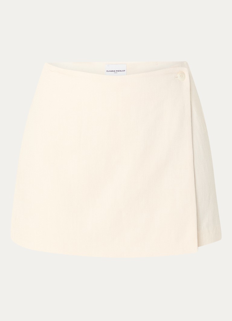 Pantaloni scurți Claudie Pierlot cu talie înaltă și croială încrucișată