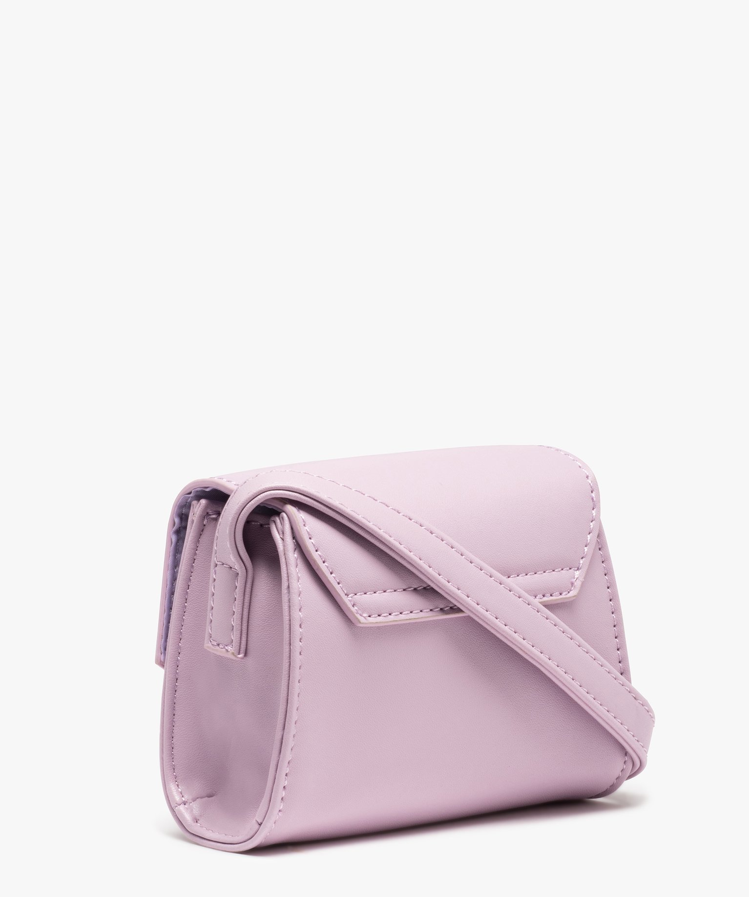 Sac besace fille avec rabat asymétrique violet clair | GEMO