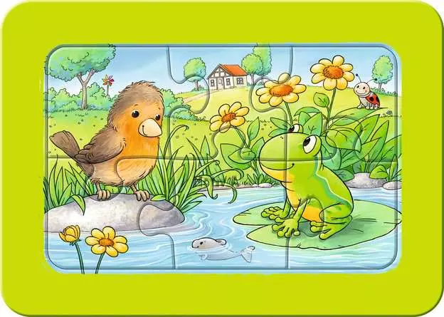 Kinderpuzzle ab 2 Jahren - Kleine Gartentiere - 6 Teile