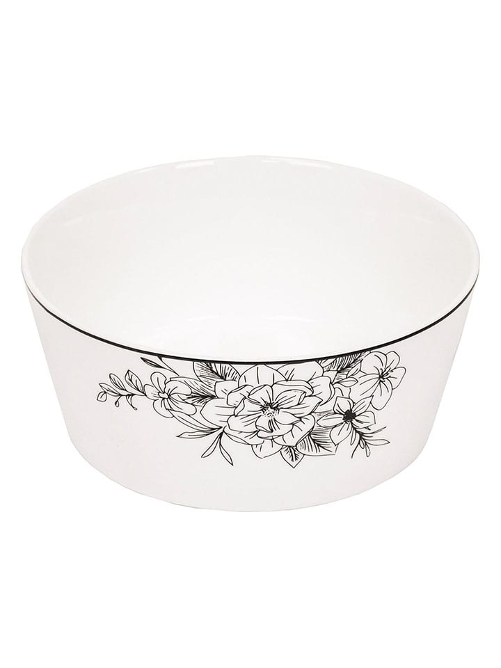 HouseVitamin Schale ''Les Fleurs'' in Weiß/ Schwarz - (H)6 x Ø 14,5 cm günstig kaufen onesize