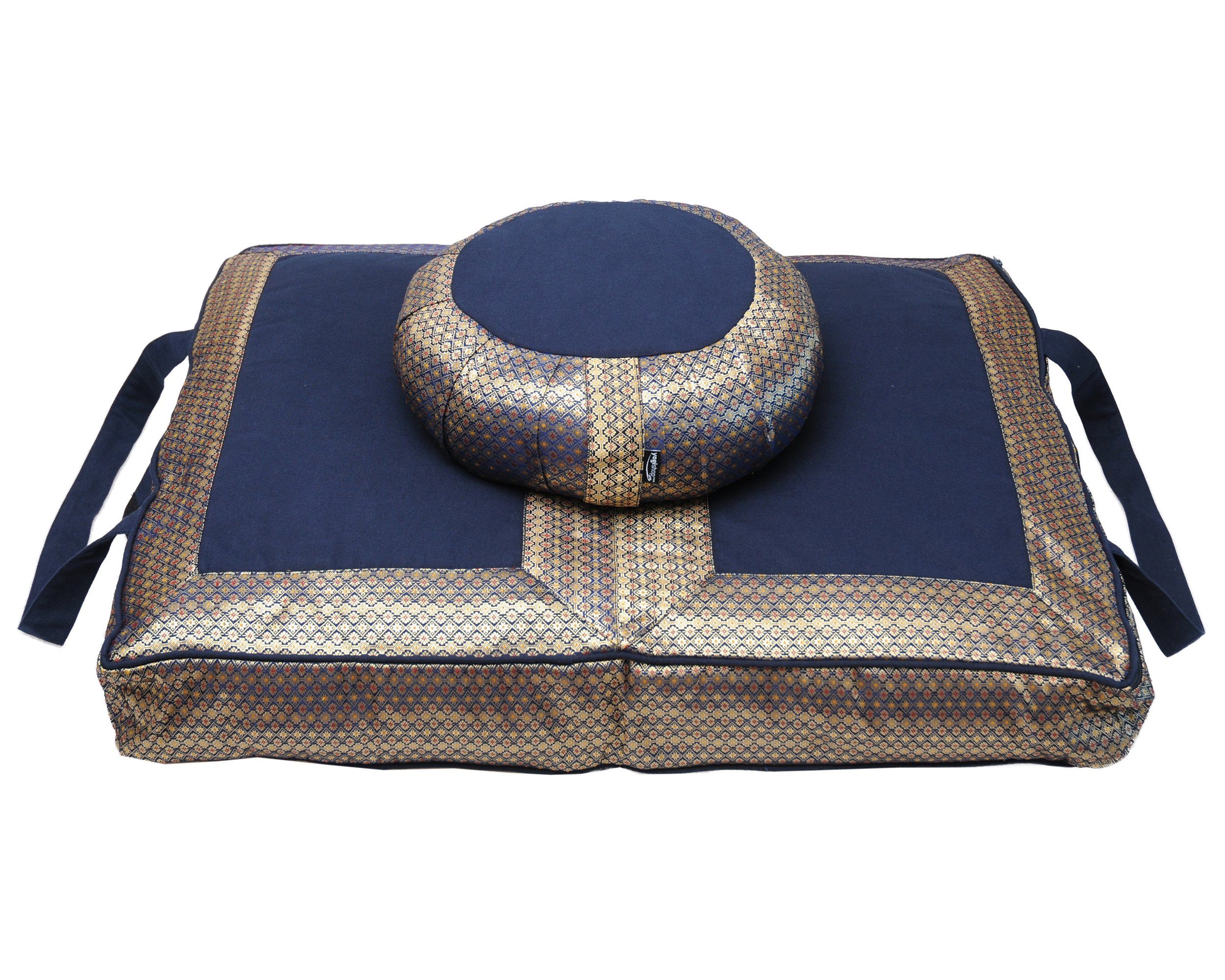 Yogishop Meditationskissen Meditation Set Golden Mind, Dein kleines Universum, dein behüteter Space für die Meditation!