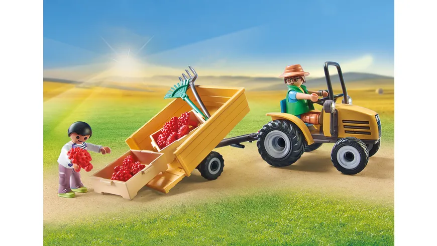 PLAYMOBIL 71442 - Country - Traktor mit Anhänger und Wassertank