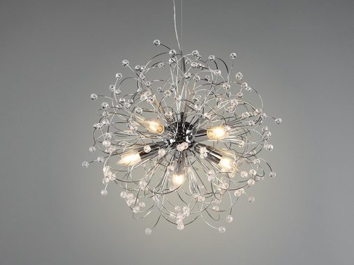 meineWunschleuchte LED Pendelleuchte, Dimmfunktion, LED wechselbar, warmweiß, ausgefallene Designer Kristall-lampe für Treppenhaus & Galerie, Ø 55cm