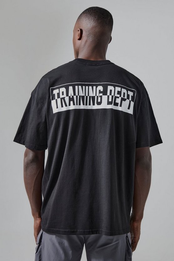 Active Training Dept Two Tone Print Oversized Tshirt