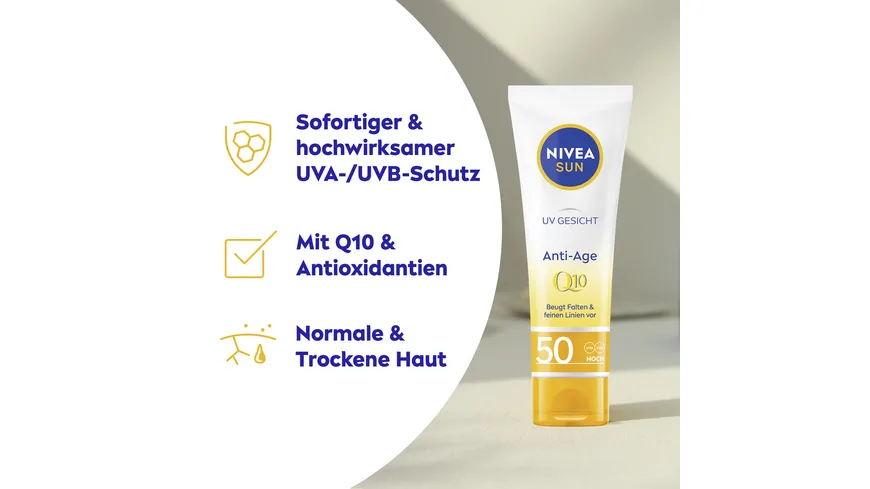 NIVEA SUN Anti-Age UV Sonnenschutz Q10 LF50 50 ml