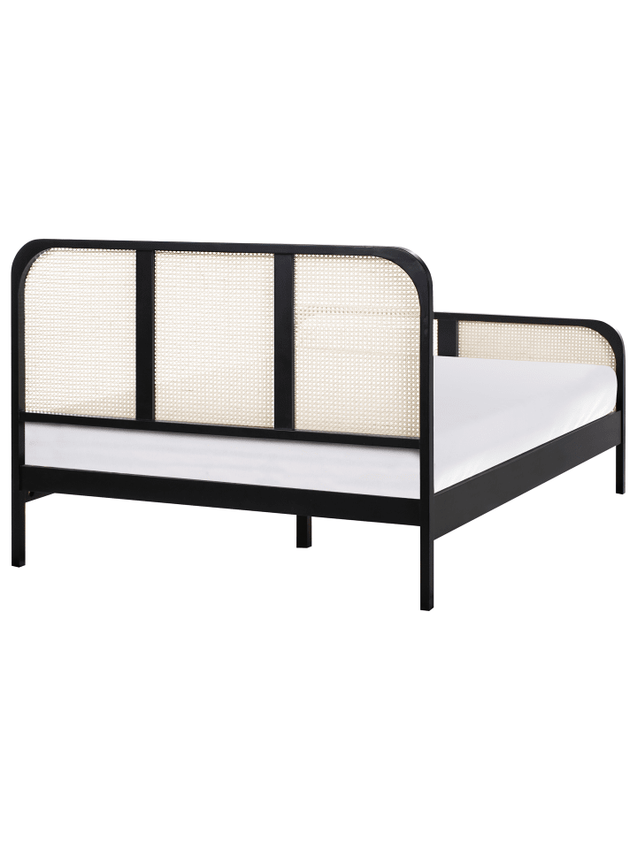 Beliani Doppelbett GONFARON in Schwarz/Braun - (W) 146 x (H) 108 x (L) 209 cm günstig kaufen onesize