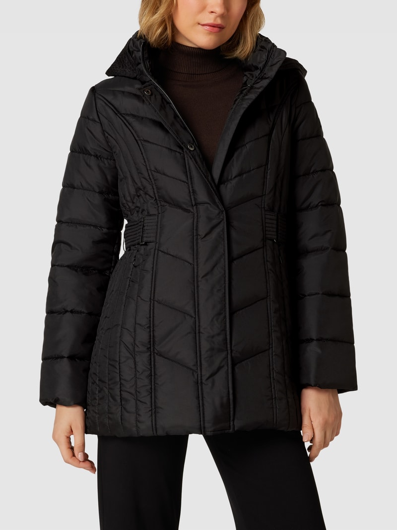 Steppjacke mit Taillengürtel in schwarz