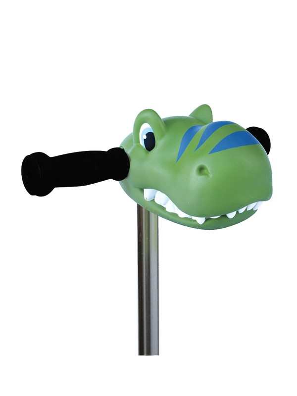 Tête de trottinette dinosaure vert