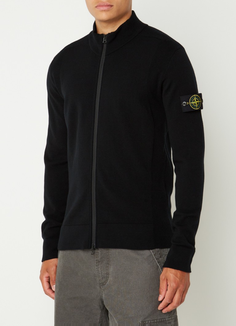 Vestă Stone Island 503A1 Premium din lână tricotată cu logo