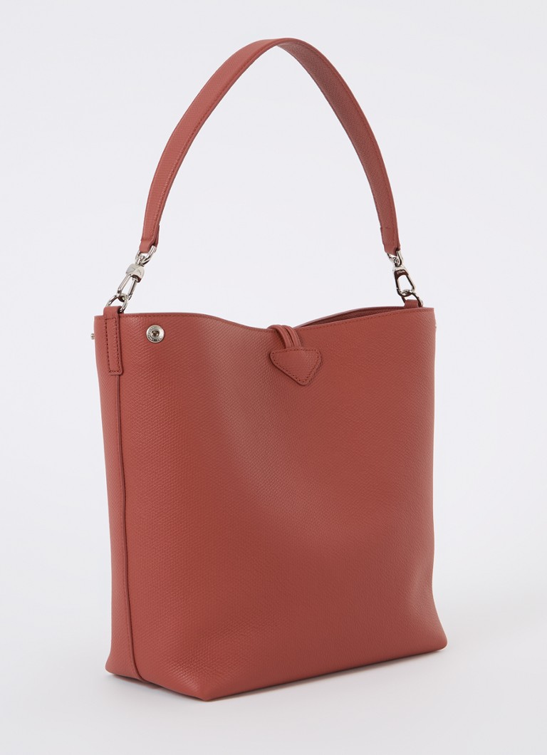 Longchamp Le Roseau -nahkainen olkalaukku M