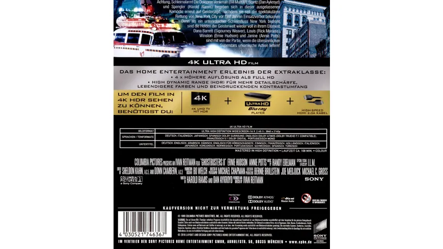 Ghostbusters 2 - Sie sind zurück  (4K Ultra UHD)