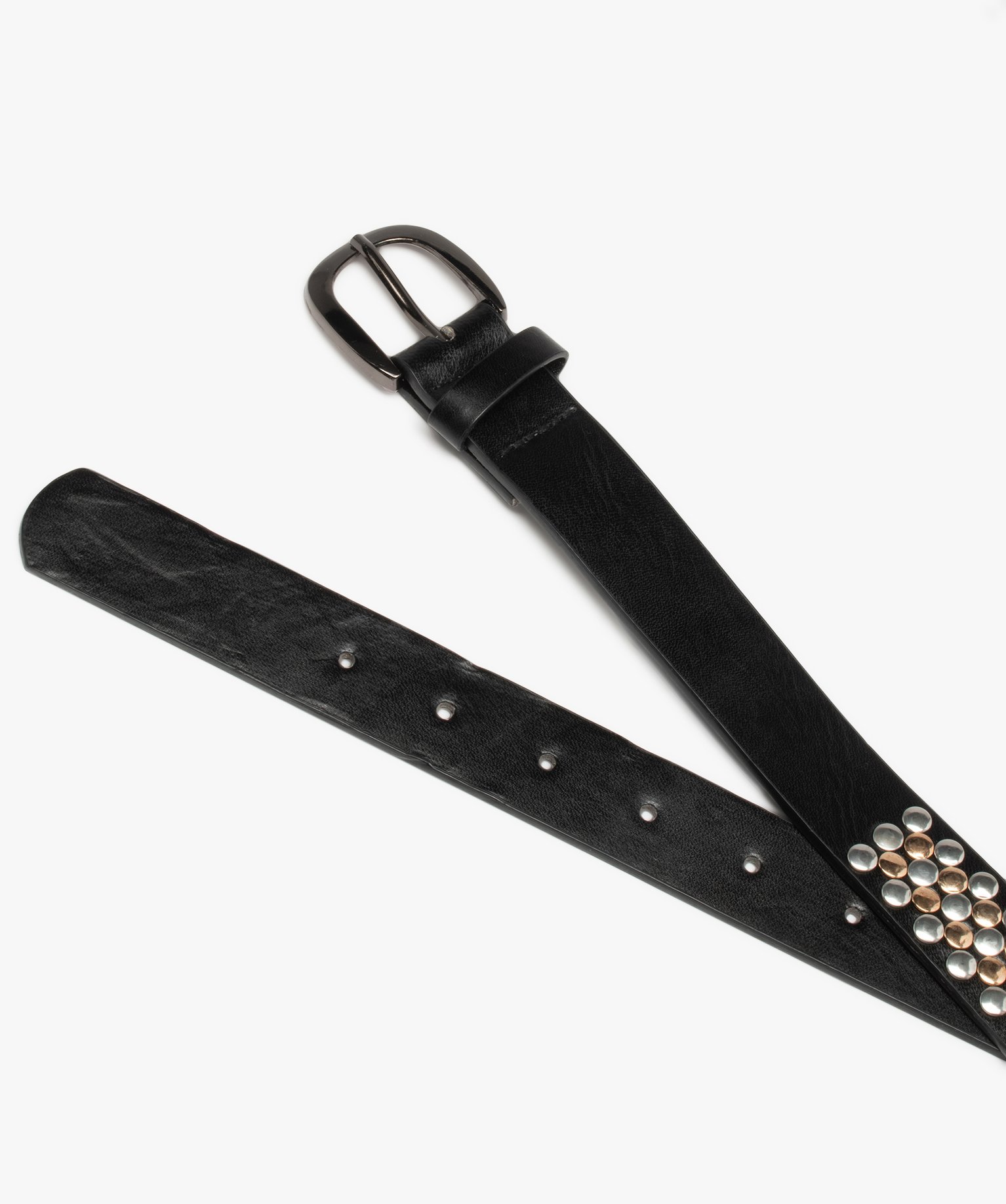 Ceinture à clous bicolores femme noir | GEMO