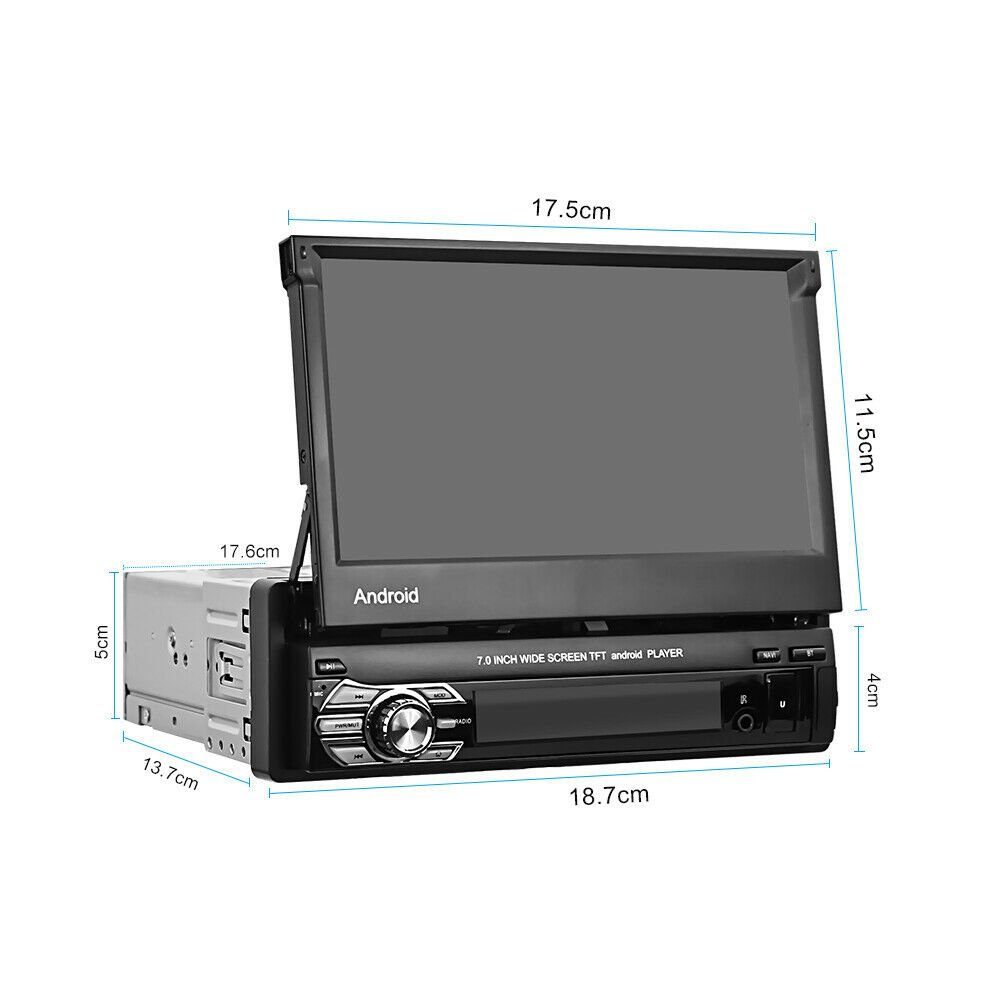 GABITECH 1 DIN 7 Zoll Android 12 Autoradio mit Bluetooth GPS Navigation USB Autoradio (FM-Bereich: FM 87,5 ~ 108 MH)