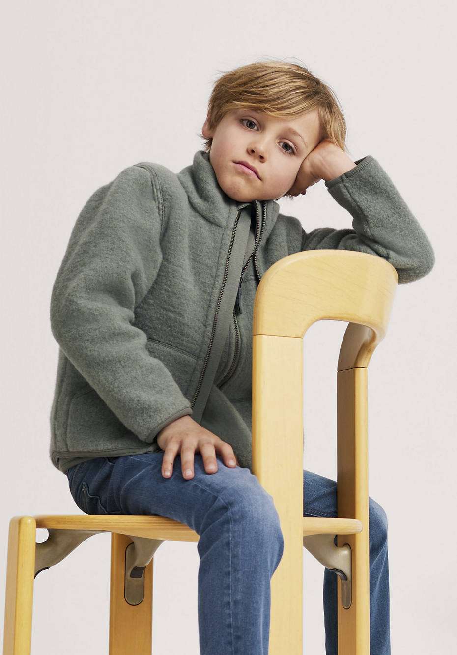 Wollfleece-Jacke aus reiner Bio-Merinowolle