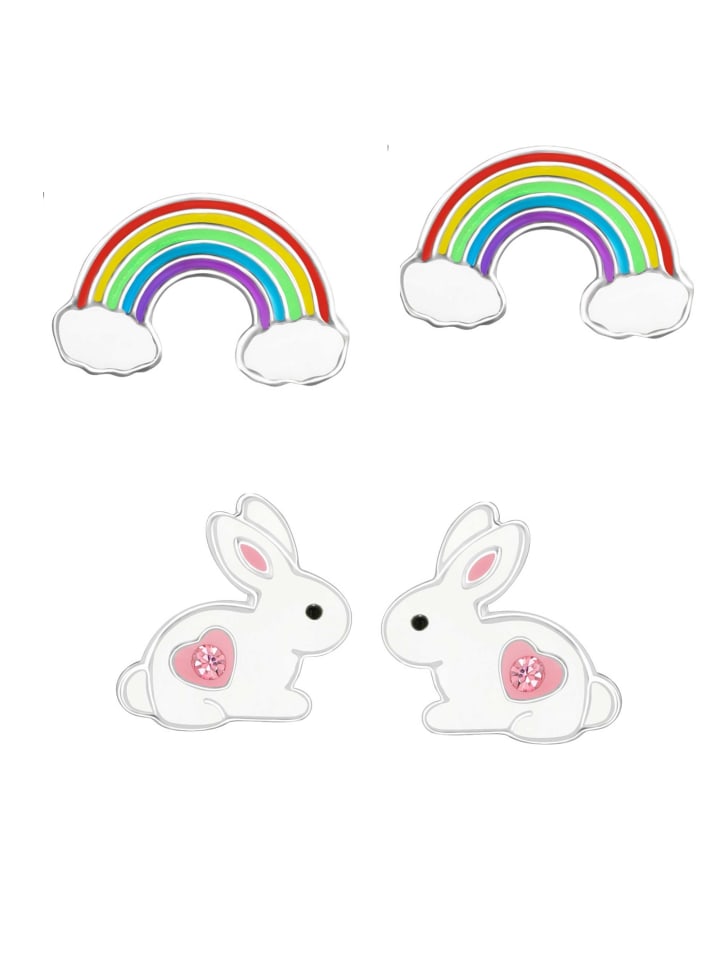 schmuck23 Ohrstecker Set Hase und Regenbogen 925 Silber günstig kaufen onesize