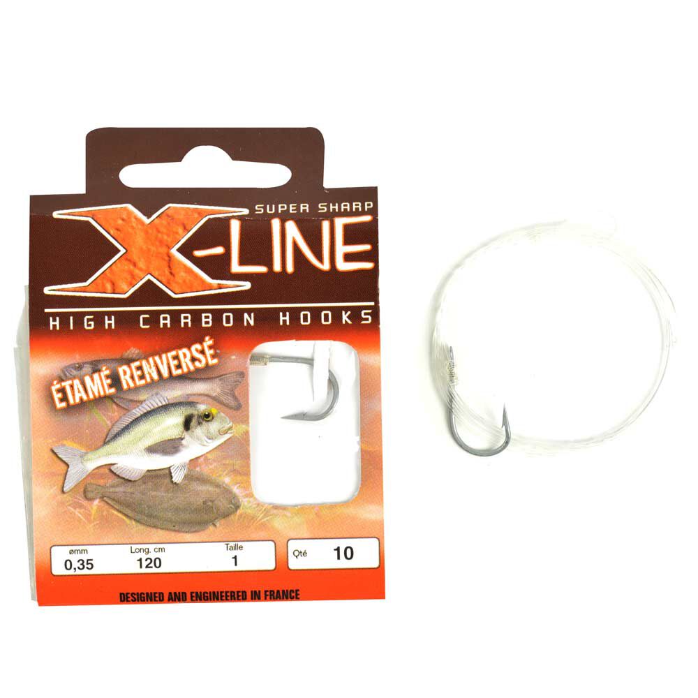 Cynowane haczyki morskie typu x-line odwrócone (x10)