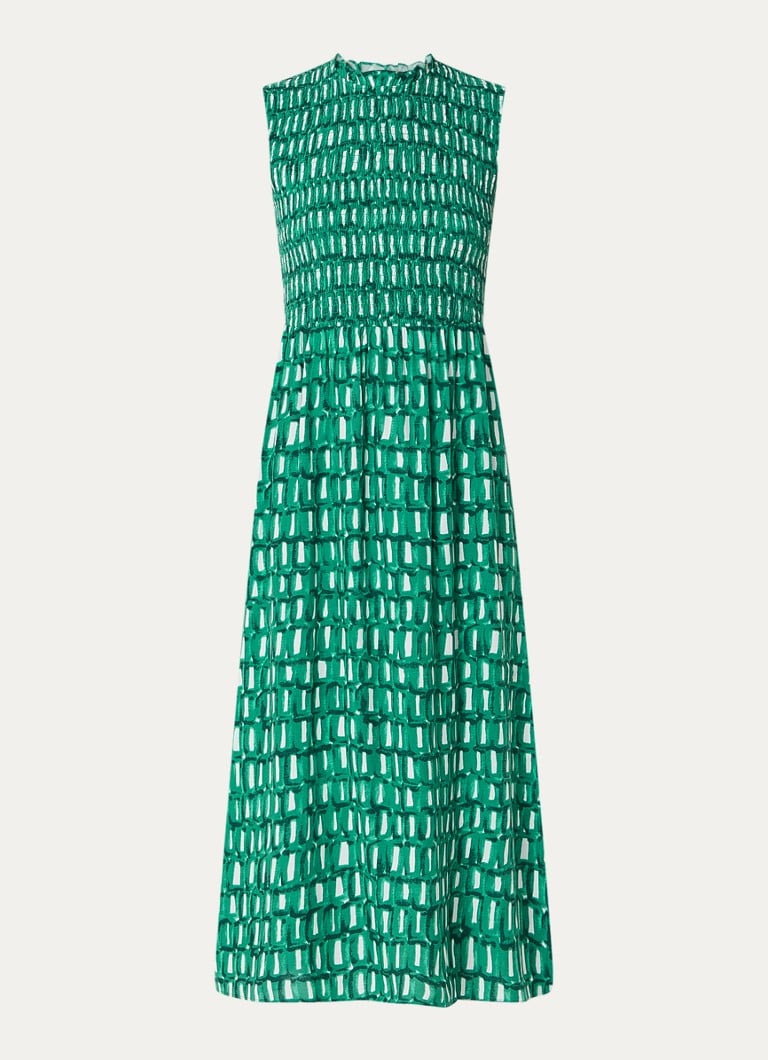Rochie midi cu imprimeu Heidi și volane de la Whistles.